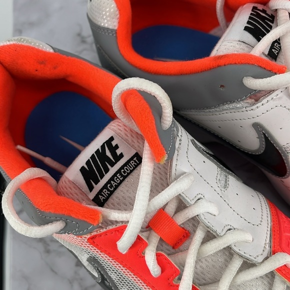 NIKE AIR CAGE COURT Sneakers Sz 13 White‎ Neon Coral Athletic Running Casual - Picture 10 of 10